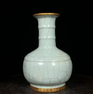 Old Chinese Guan Yao Guan Kiln Gilding Vase CK562