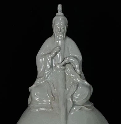34CM Old Chinese Song Ru Yao Ru Kiln Statue w/figure N922