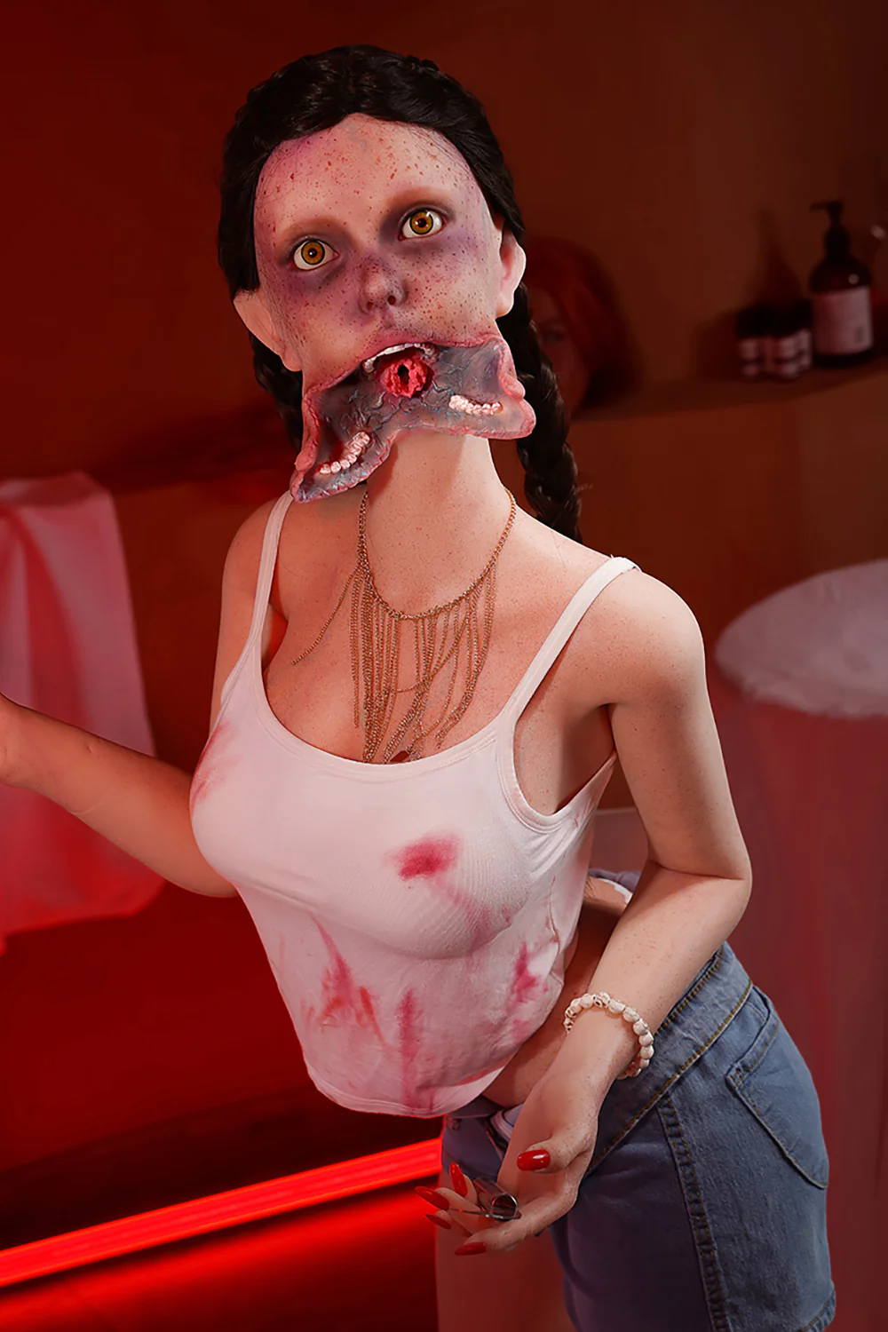 US Stock - Dolls Castle Fay 5ft11/ 156cm #D Z1 Head Full Silicone Realistic Hentai Love Sex Doll For Halloween