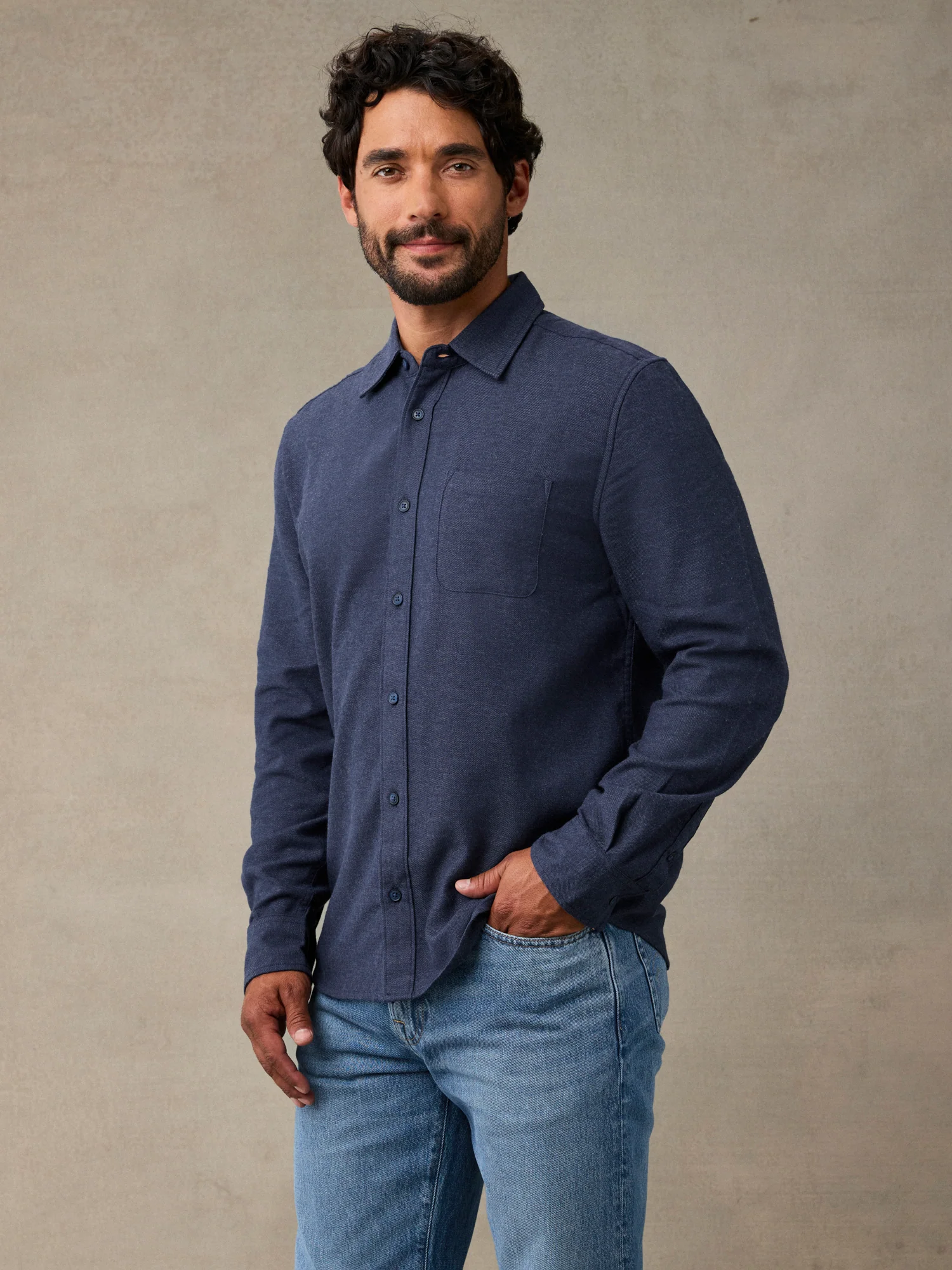 Navy Lightweight Flannel