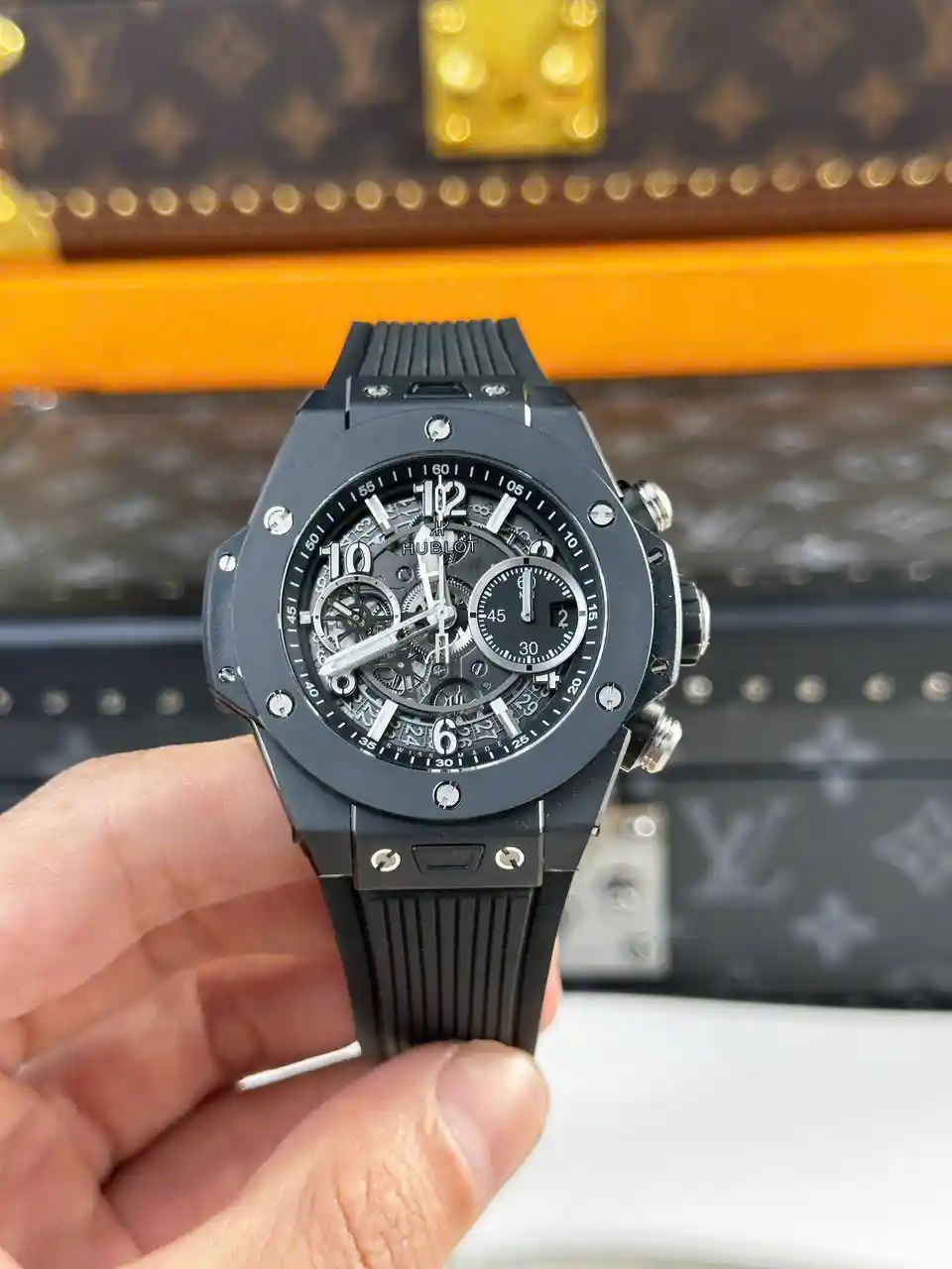 Hublot  Big Bang Chronograph Skeleton Dial Rubber Strap Men's Watch 42mm 441.CI.1171.RX
