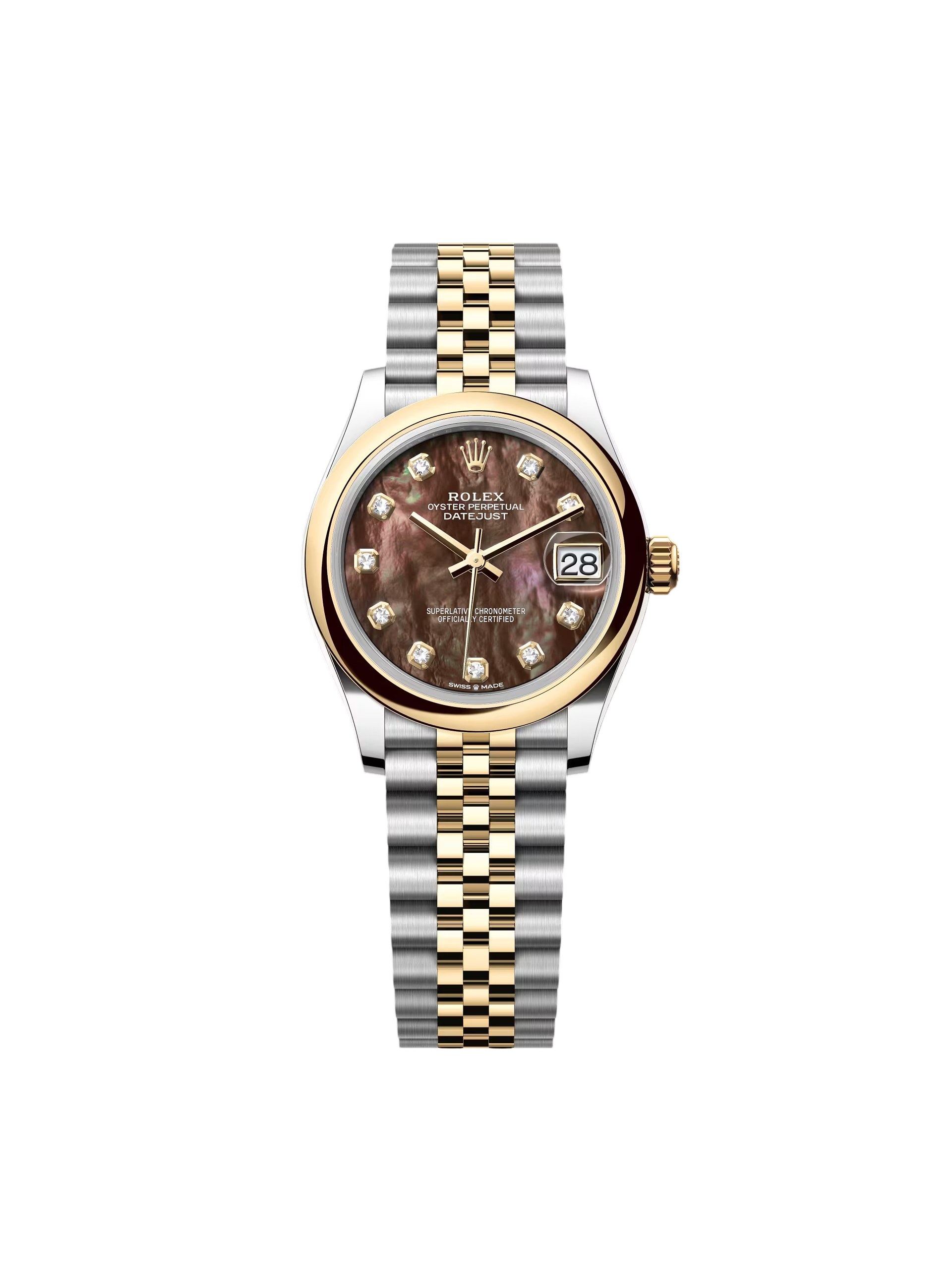 Rolex Datejust m278243-0023/0024 31mm Black Mother-of-Pearl Dial Yellow Rolesor Oyster Watch