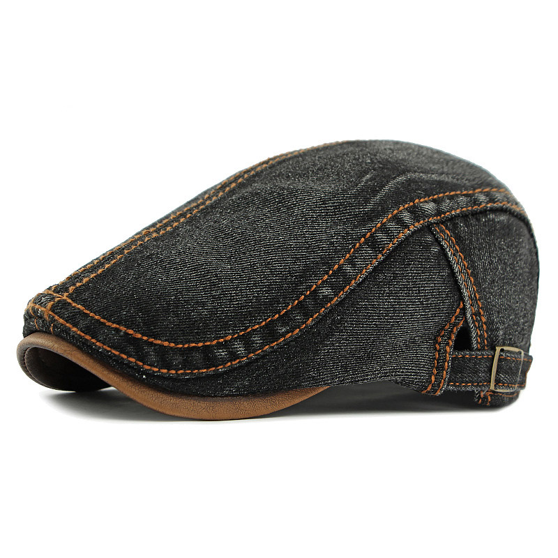 Men's Retro Denim Washed Adjustable Beret