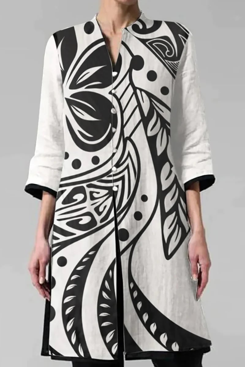 Irregular Cotton And Linen Shirt Cardigan