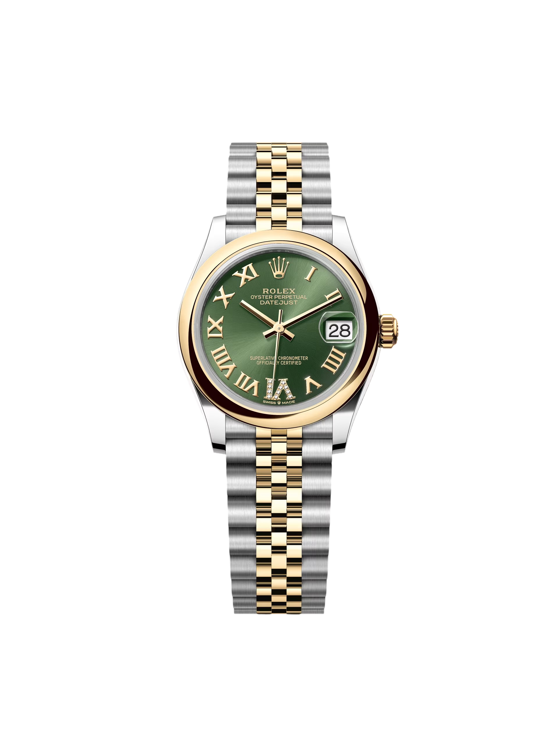 RLX Datejust m278243-0015/0016 31mm Olive Green Dial Yellow Rolesor Oyster Watch