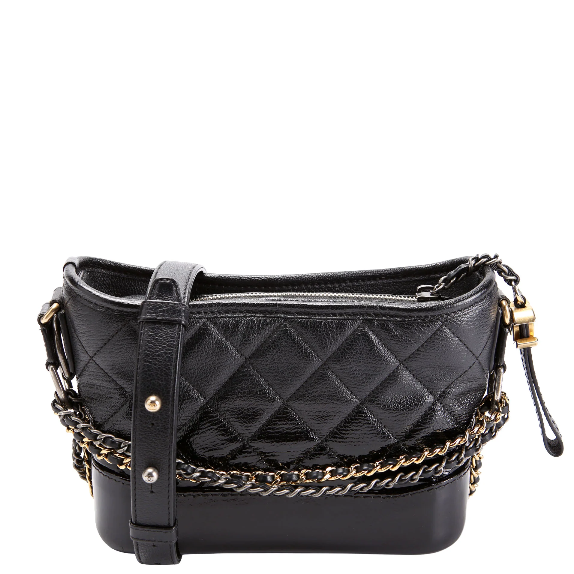 CHANEL Gabrielle Hobo Small Calfskin 25M Black