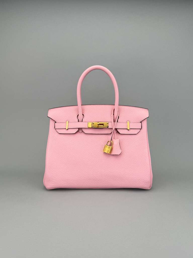 HERMÈS Birkin 30 Rose Sakura Clemence Gold Hardware