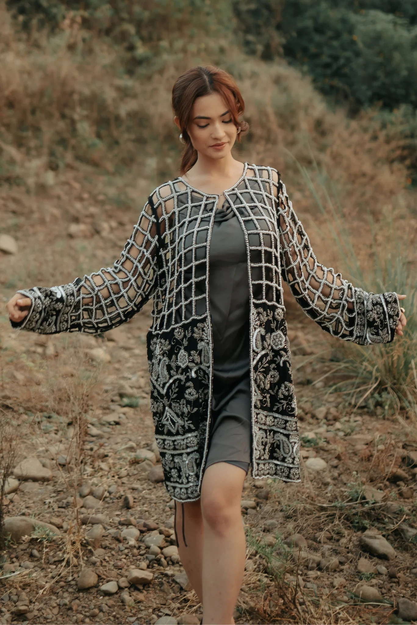 Fusion Hand Embroidered Cut work Jacket