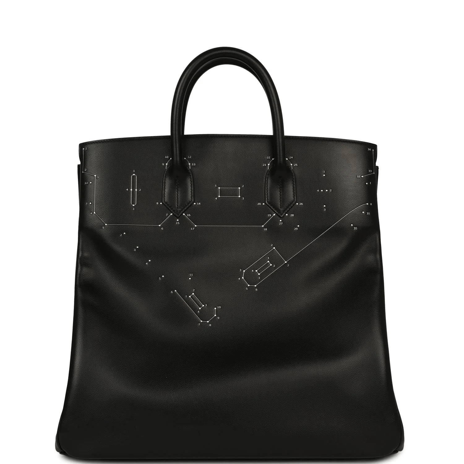 HERMÈS Birkin HAC A Relier 40 Black Evergrain Palladium Hardware