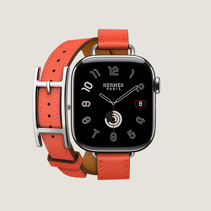 Series 11 case & Band Apple Watch Hermès Double Tour 42 mm Hapi Attelage