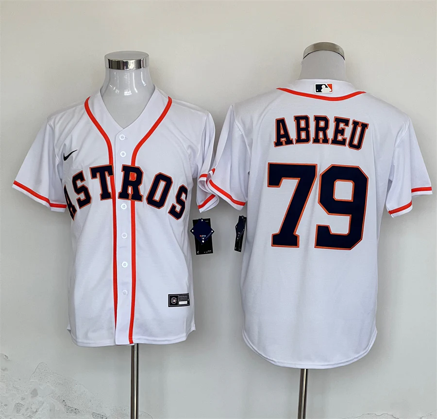 Men's Houston Astros Jose Abreu #79 White Home Replica Player Jersey