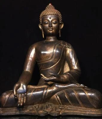 50CM Old Chinese Bronze Gilding Statue Buddha CK397