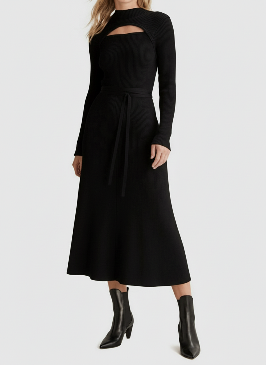 NEW🔥 Casual Solid Woolen Dress