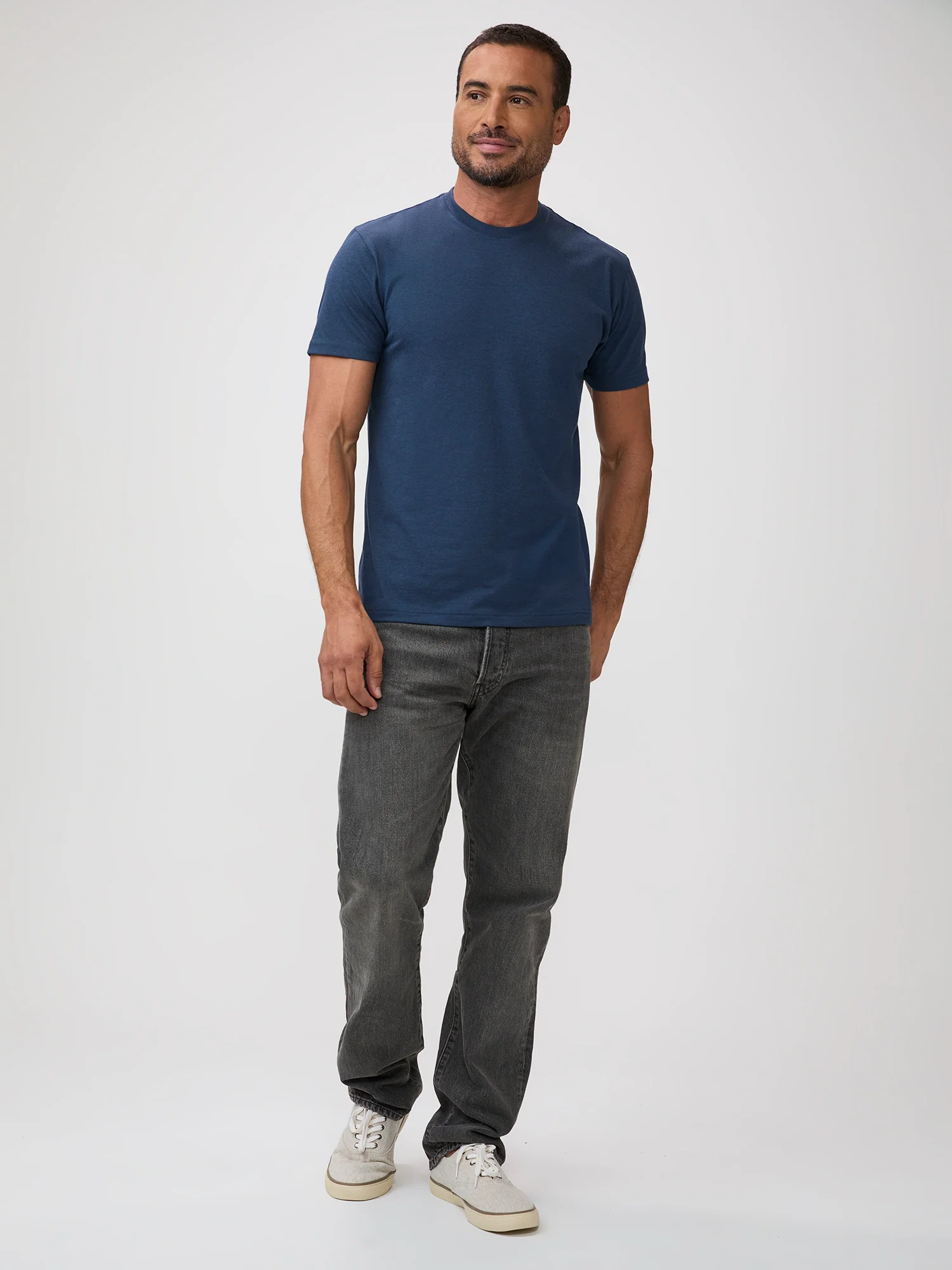 Indigo Cross Dye Crew Neck