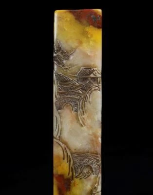 351G Old Chinese Shoushan Stone Seal Stamp Statue w/figure N1214