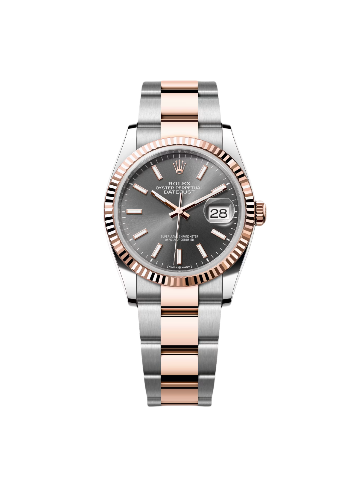 RLX  Datejust 36mm 126231 Slate/Gray Dial Oystersteel and 18K Rose gold Oyster Bracelet