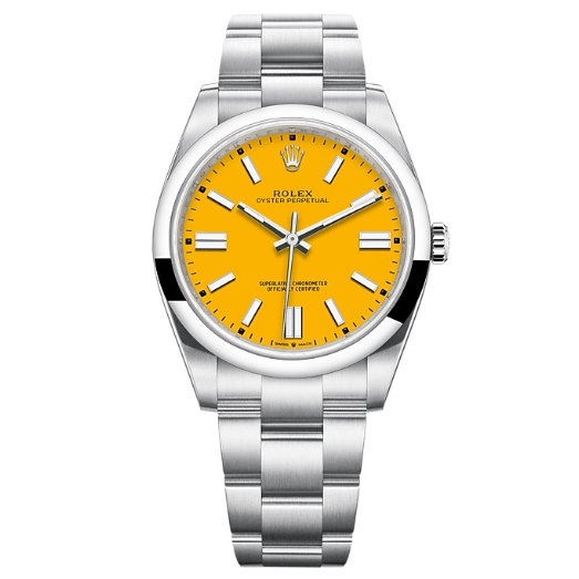 Rolex Oyster Perpetual 41mm M124330 Stainless Steel with Yellow Dial