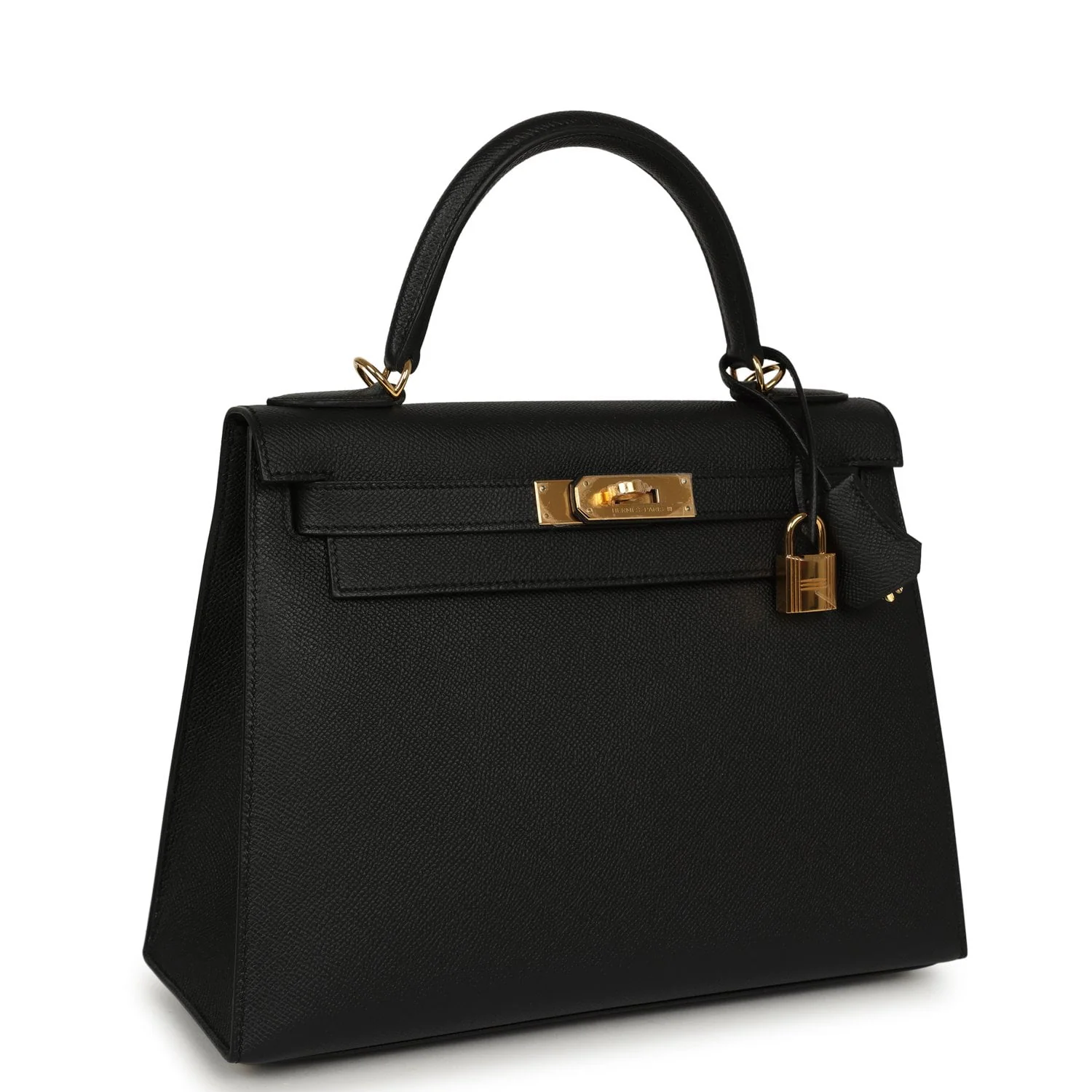 HERMÈS Kelly Sellier 28 Black Epsom Gold Hardware