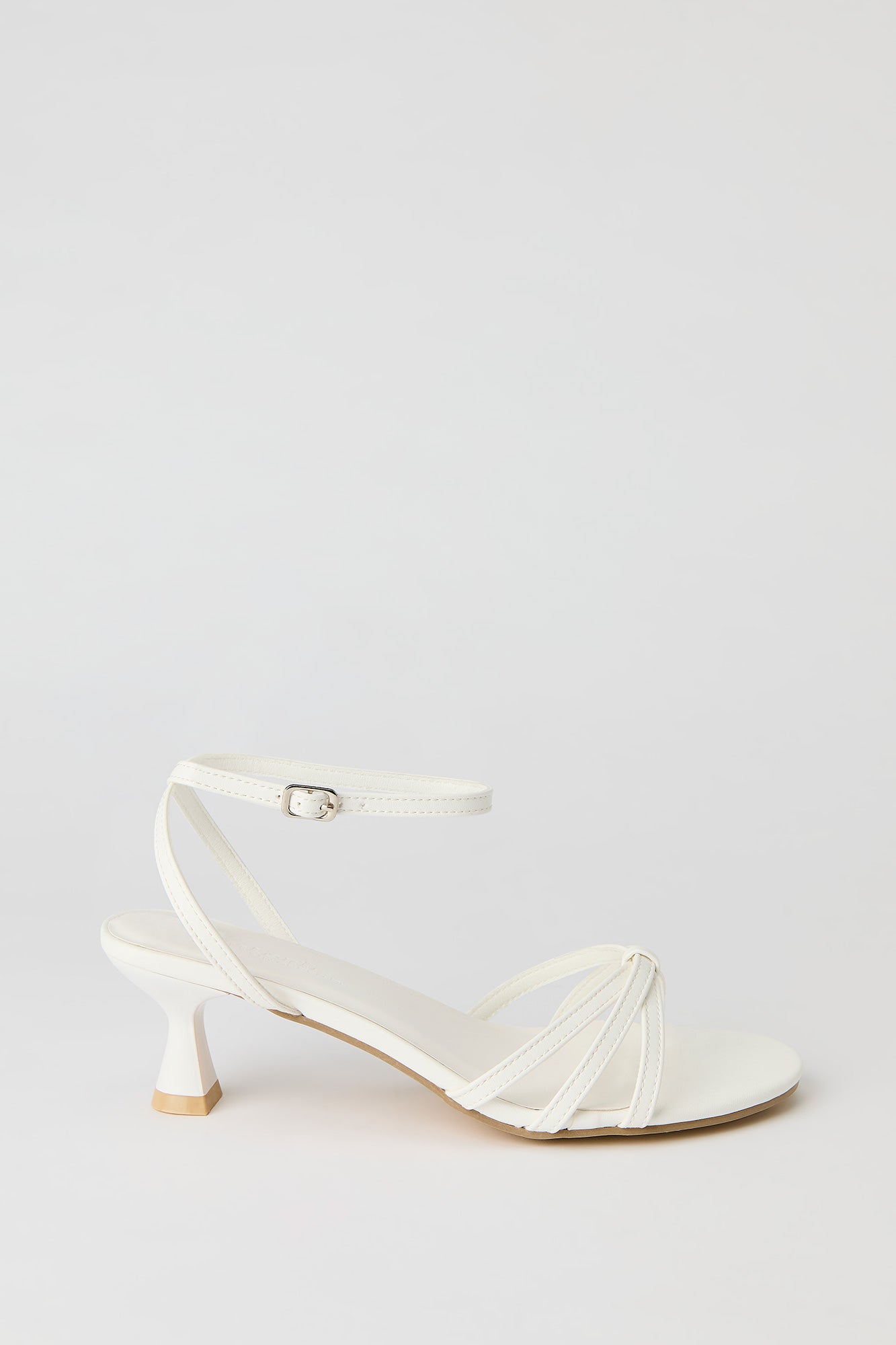 Faux Leather Strappy Kitten Heel