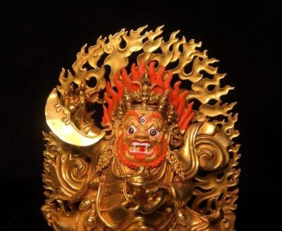 24CM Old Chinese Bronze Gilding Statue Buddha CK82