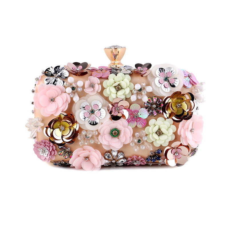 Flowers banquet luxurious bag European style evening clutch