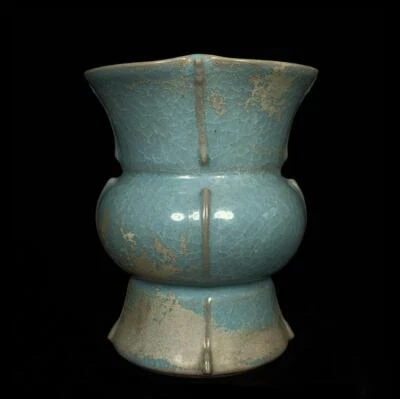 Signed Old Chinese Ru Yao Ru Kiln Zun Vase Q1126
