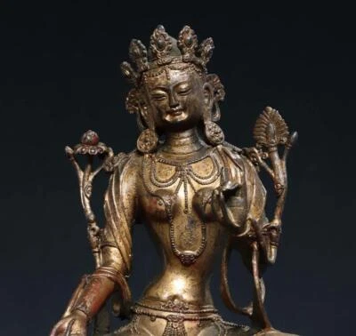 30CM Old Chinese Bronze Statue w/ Buddha N2935