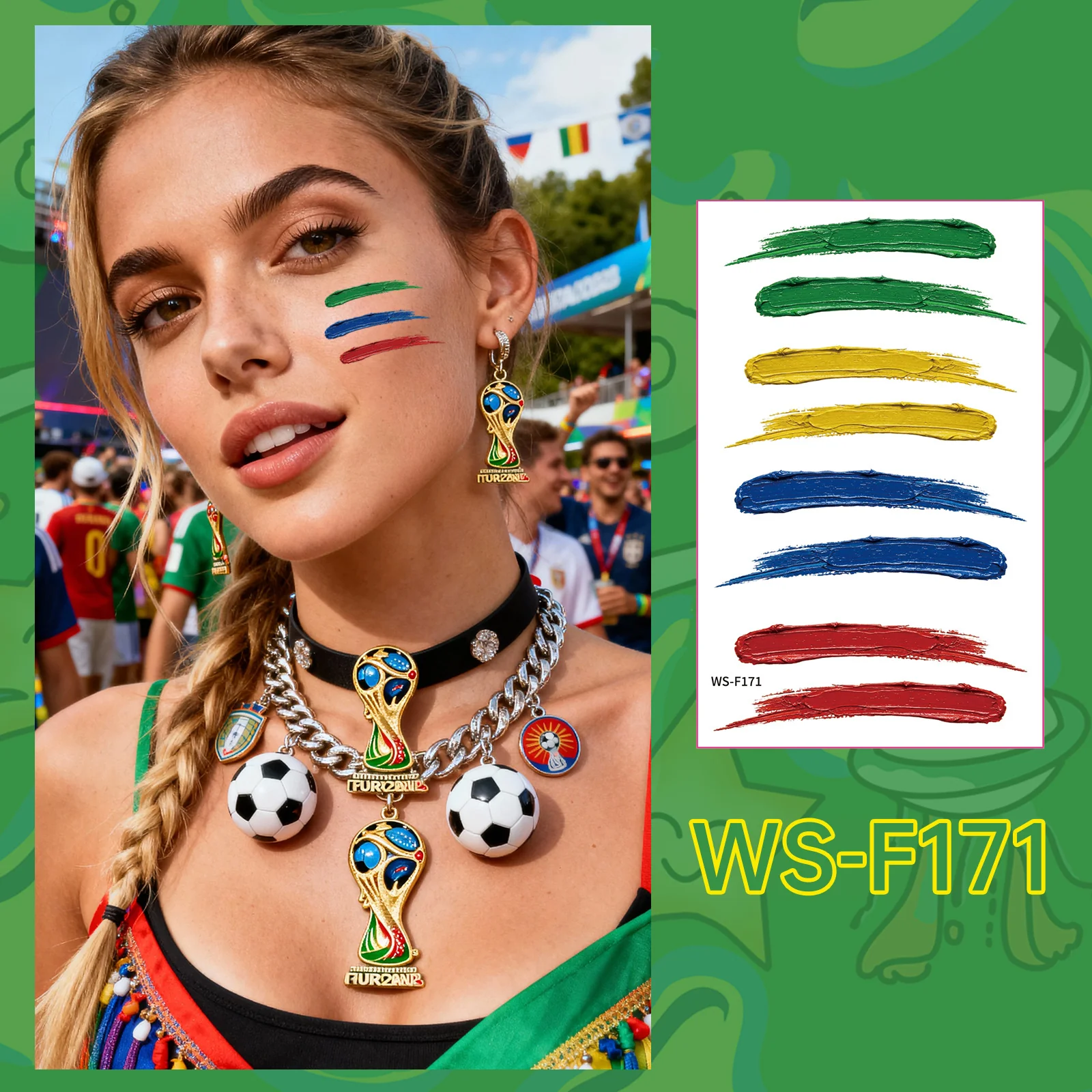 2026 New World Cup Football Tattoo Stickers World Cup Event Fan Makeup Face Stickers Club Event Party Tattoo Stickers