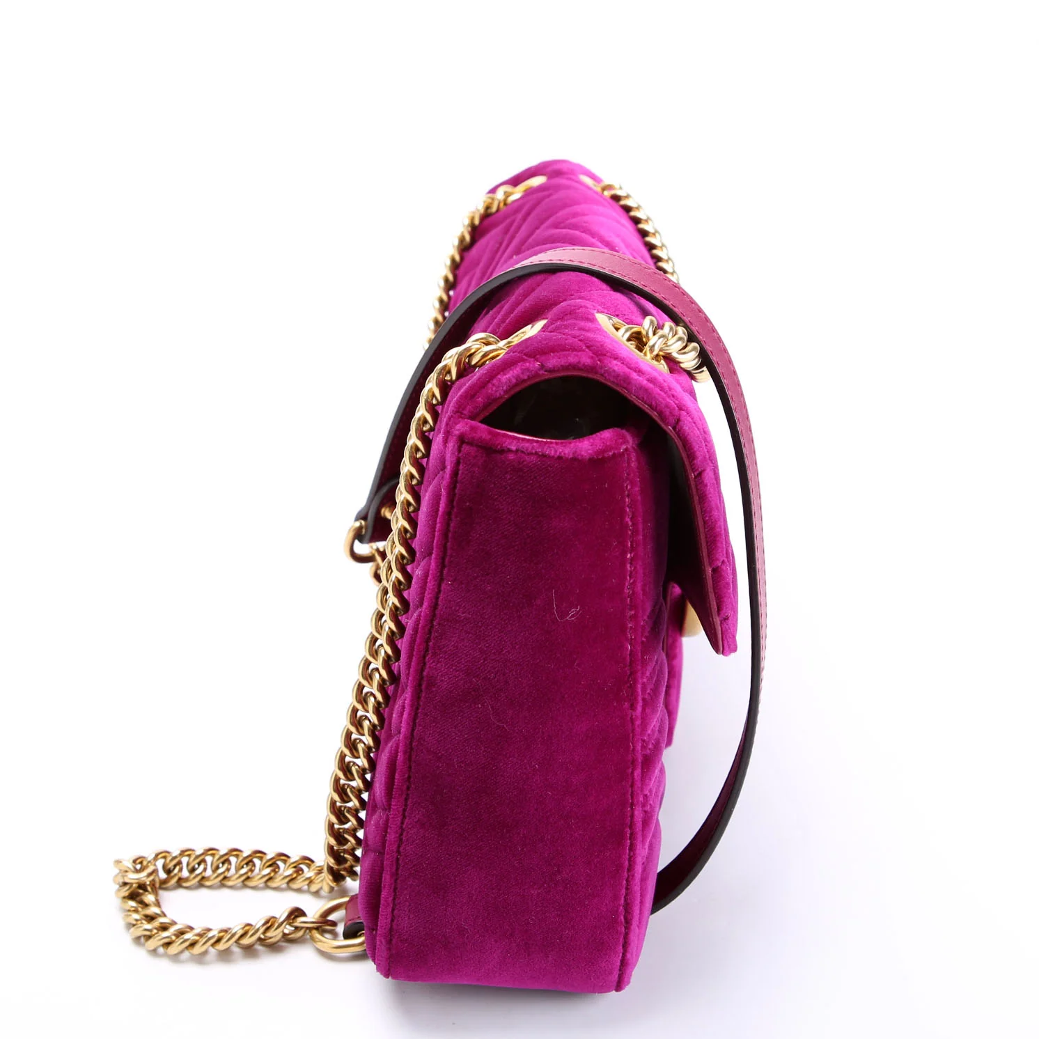 GUCCI 443496 Marmont Velvet Shoulder Medium Purple