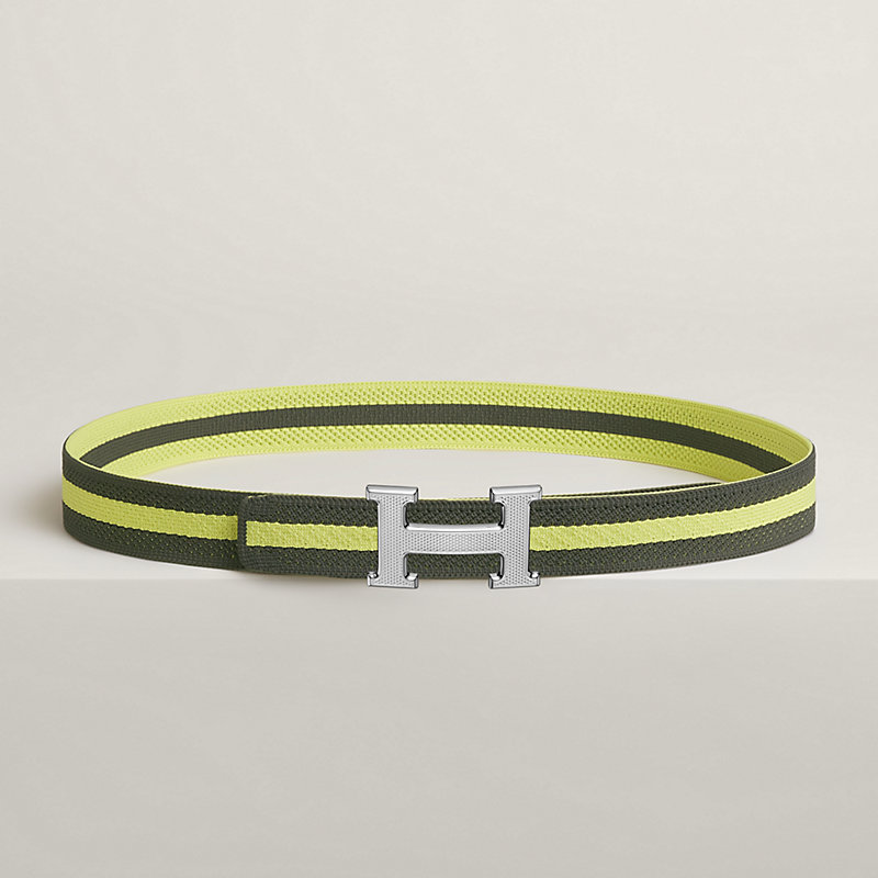 H Guillochee belt buckle & Team band 32 mm