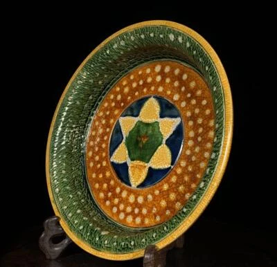 Old Chinese Tang Tri-colour Dish w/flower CK712