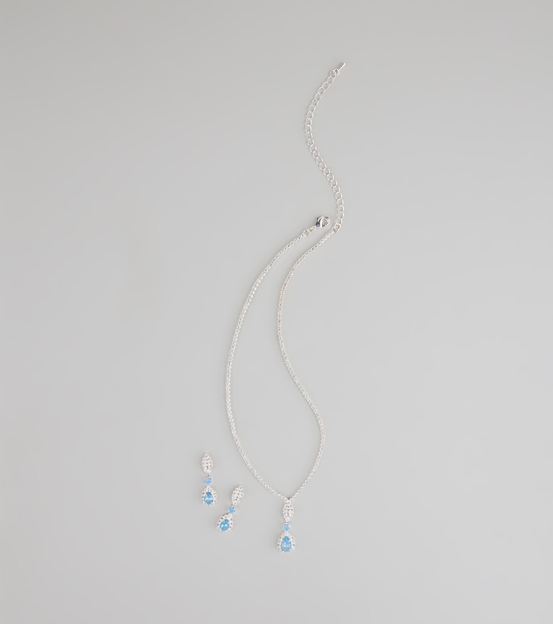 Call Me Princess Rhinestone Necklace And Earrings Set