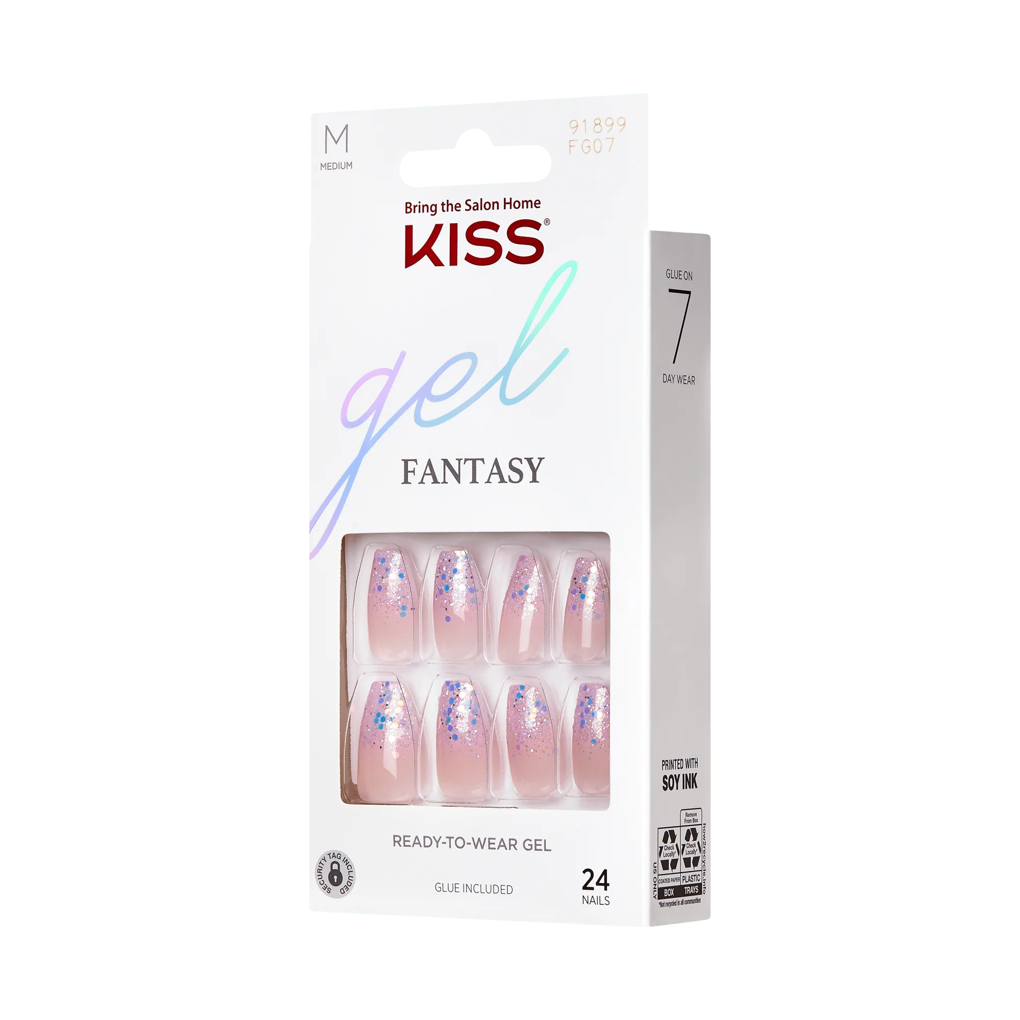 KISS Gel Fantasy Press On Glue Nails - Winter Sparks