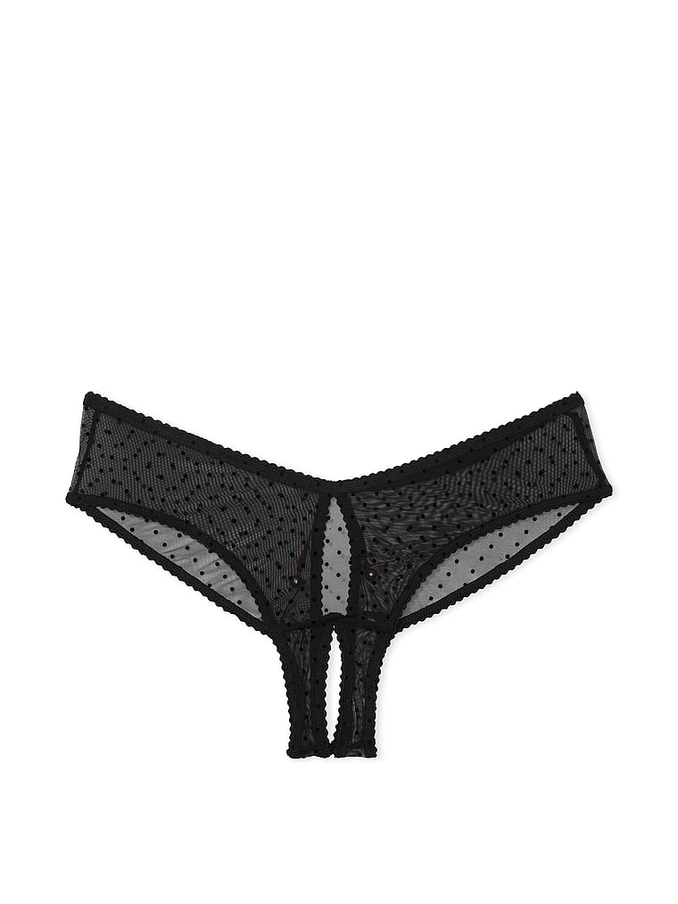 Very Sexy Jingle Bells Mesh Crotchless Cheeky Panty Novelty