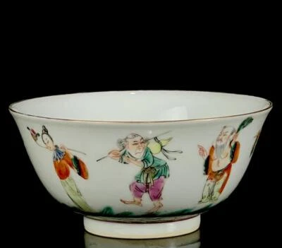 Tongzhi Signed Old Chinese Famille Rose Gilding Bowl W/figure CK508
