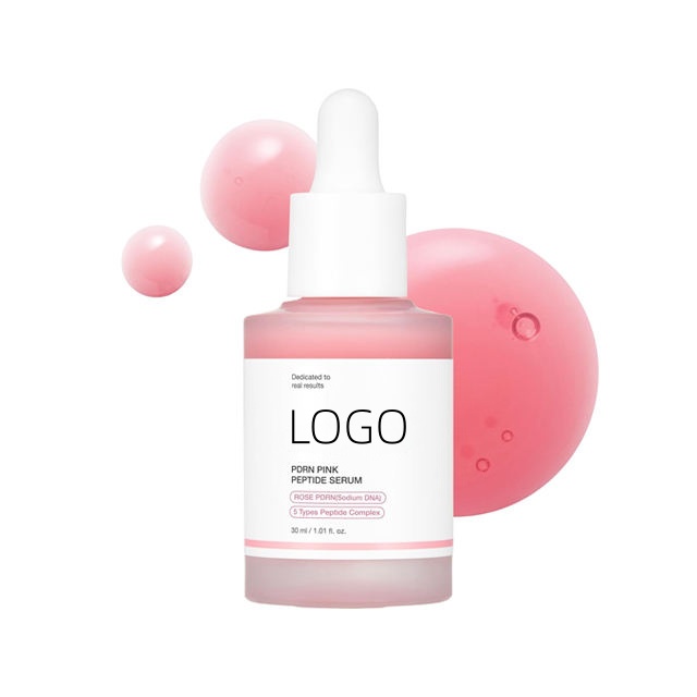 Custom Logo PDRN Pink Peptide Serum for Facial Skin Advanced Salmon DNA Essence for Deep Wrinkle Repair and Firming