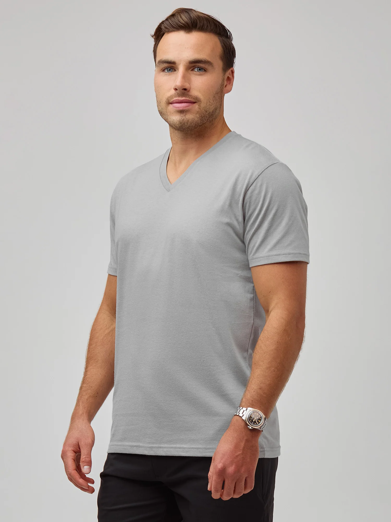 Pebble Grey V-Neck