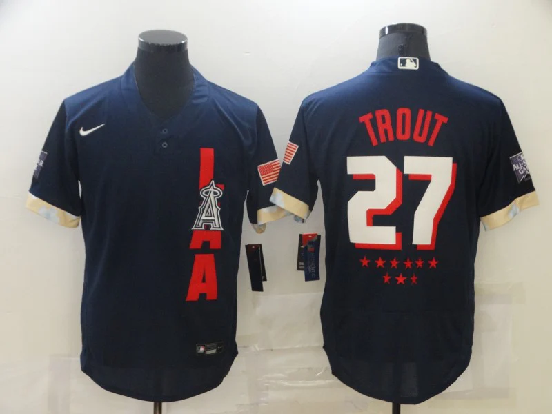 Men's Los Angeles Angels Mike Trout #27 ALL STAR Navy Jersey