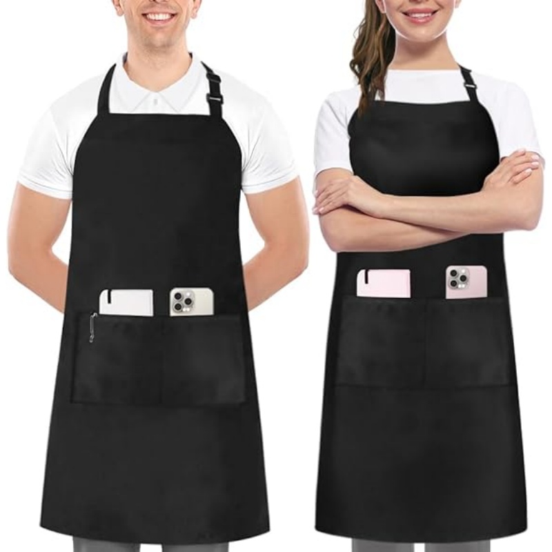 MORWEN 2 Pack Bib Apron, Adjustable with 2 Pockets