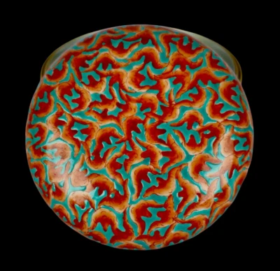 Yongzheng Signed Old Chinese Iron Red Ink Box w/bat N3910