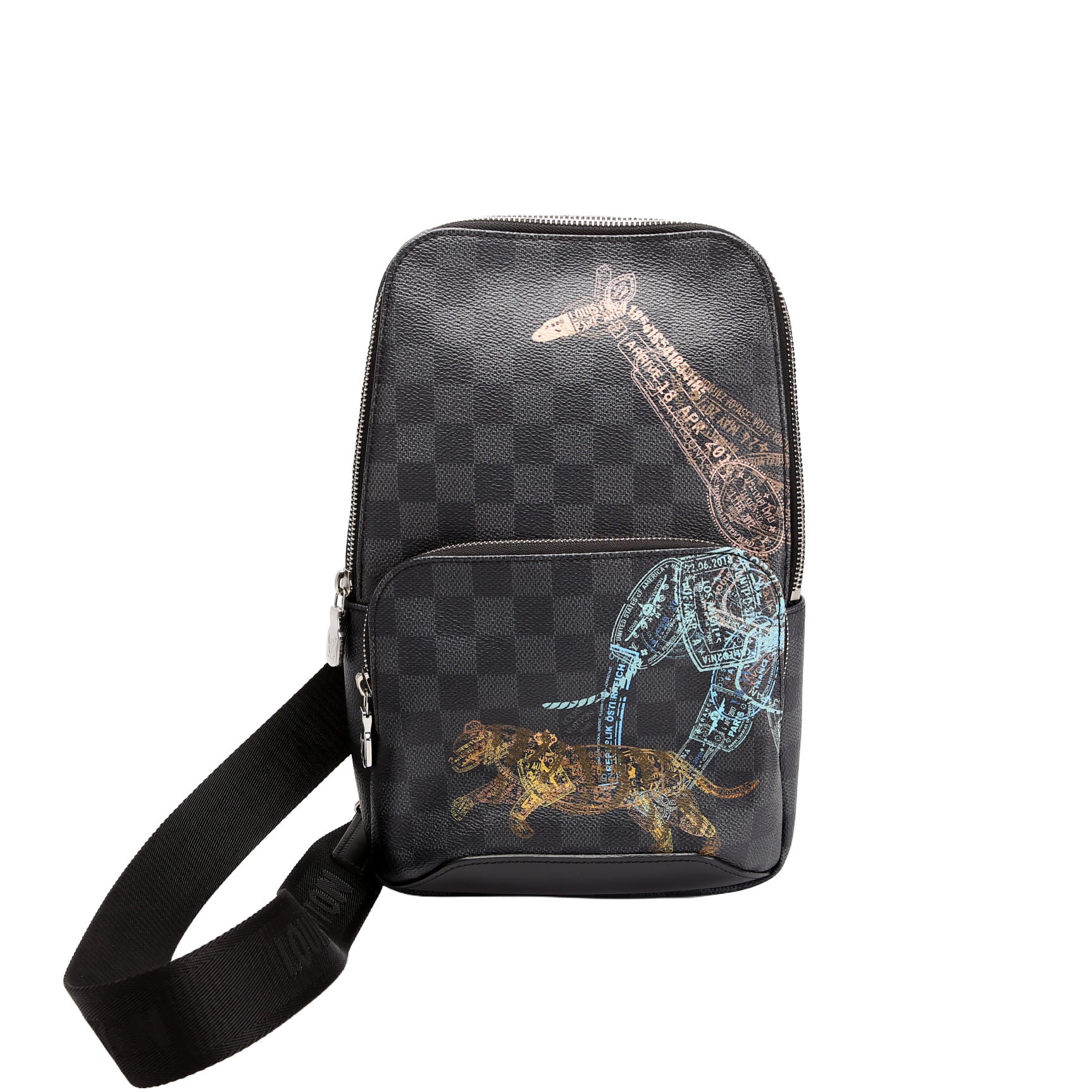 LOUIS VUITTON Avenue Sling Bag Wild Animals Black/Multi