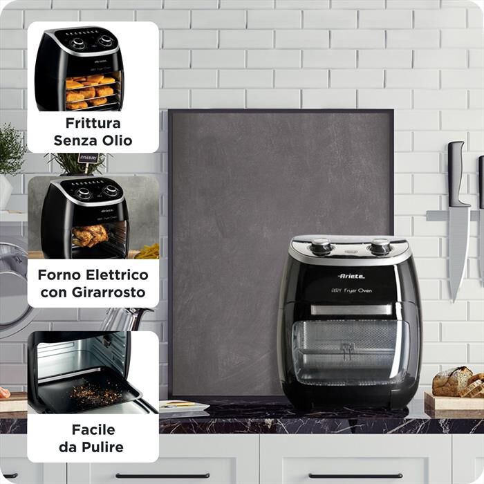 ARIETE - 4619 Airy Fryer Oven Friggitrice ad aria+Forno 11L-Nero