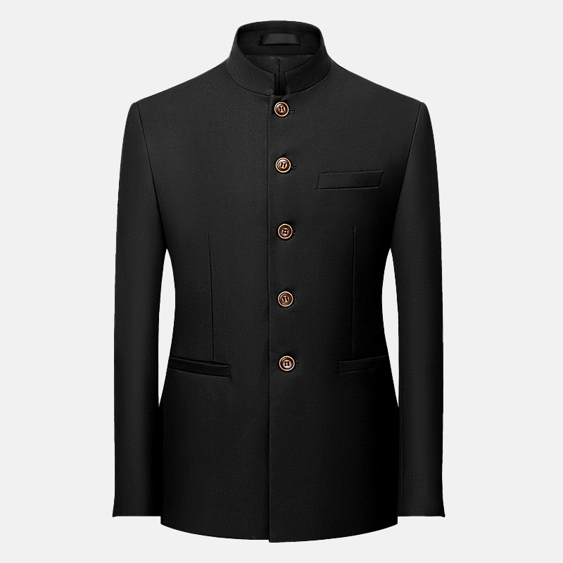 Men's Business Casual Stand Collar Single Breasted Blazer