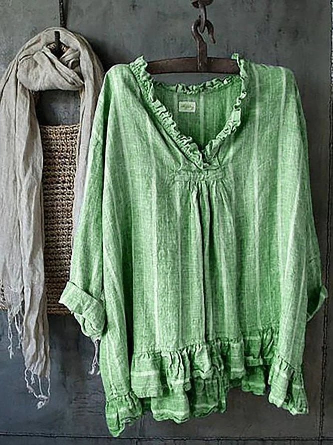 Women Cotton Shift Long Sleeve Tops