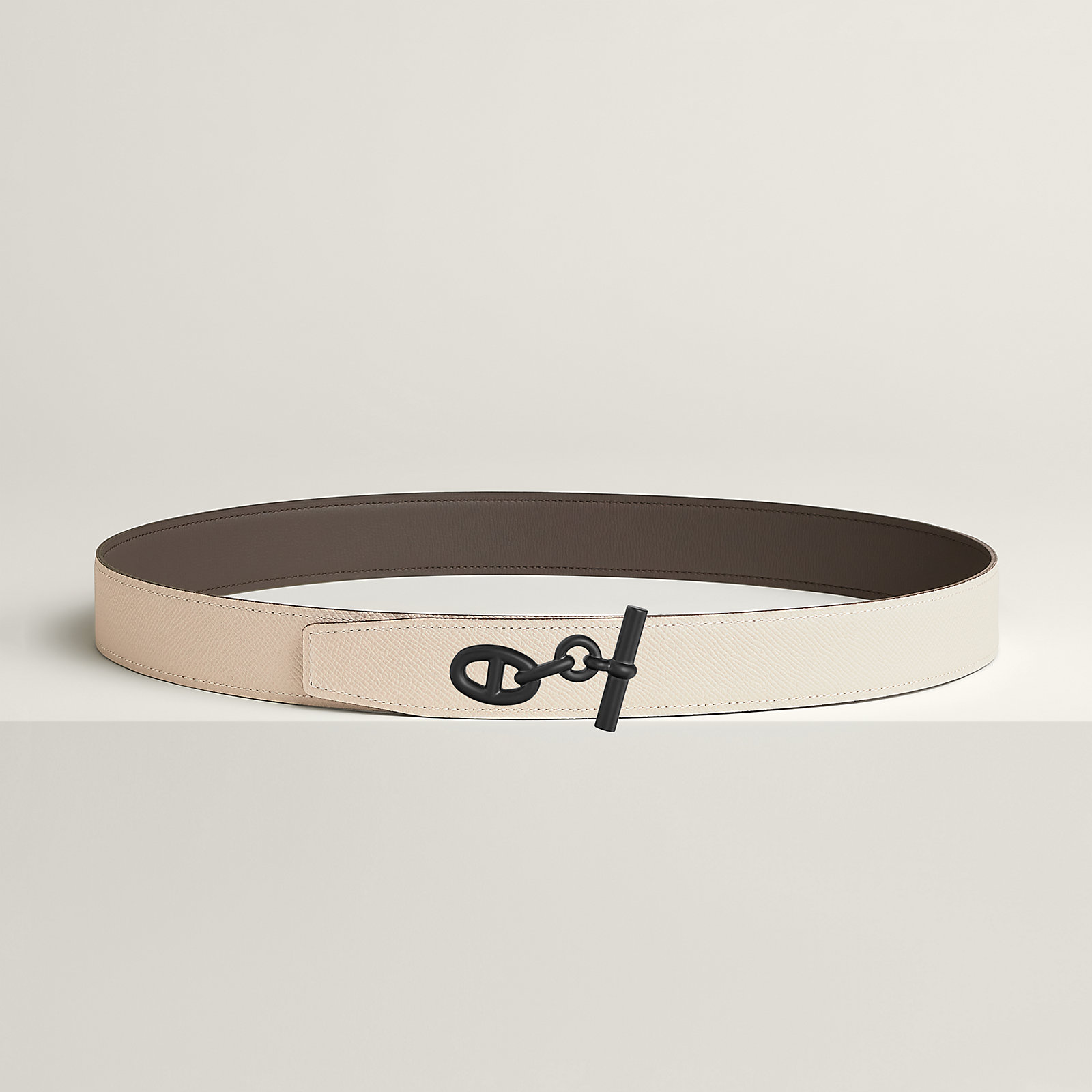 Yachting belt buckle & Reversible leather strap 32 mm