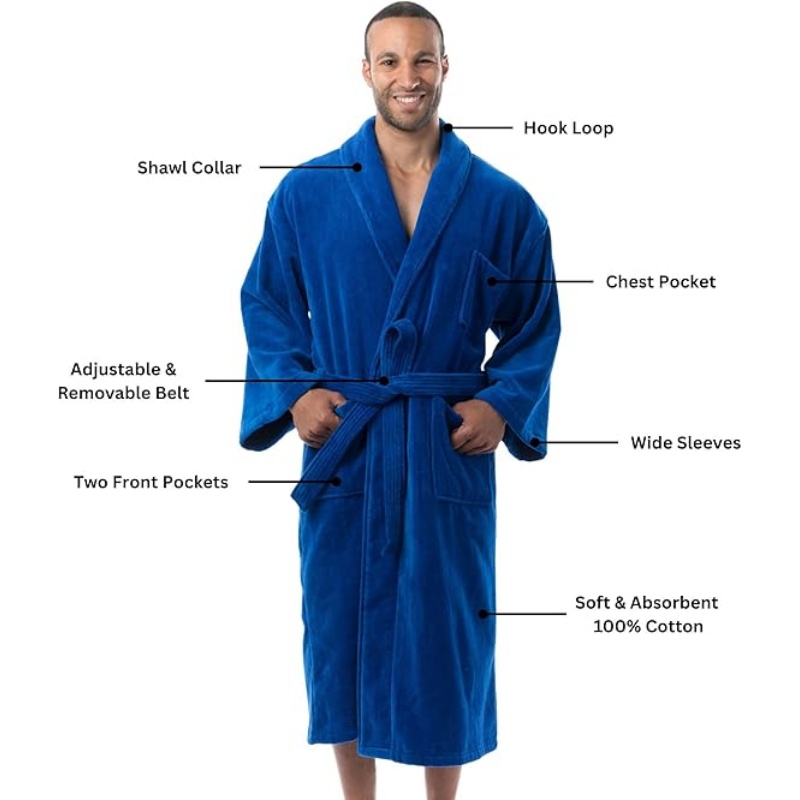 Alpine Swiss Pure Cotton Terry Cloth Men's Bathrobe
