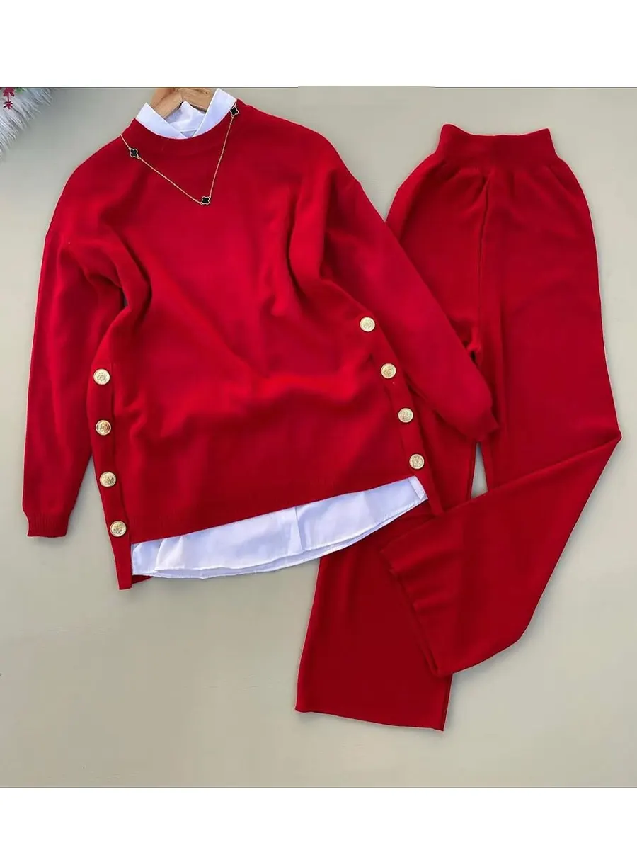 🌲 SALE🔥 Women's Comfortable Pullover Sweater and Pants Two-piece Set