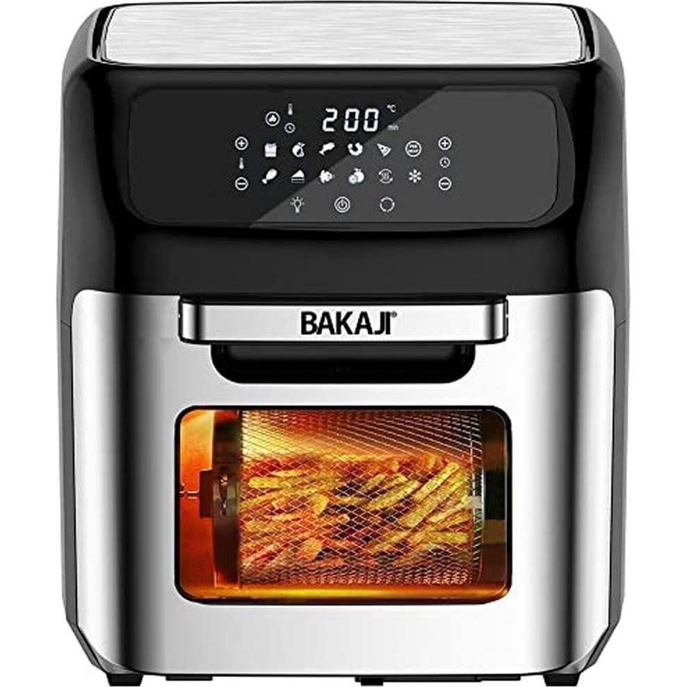 Forno Friggitrice Aria Calda 12Lt Digitale 1800W Frigge Cuoce Senza Olio Silver