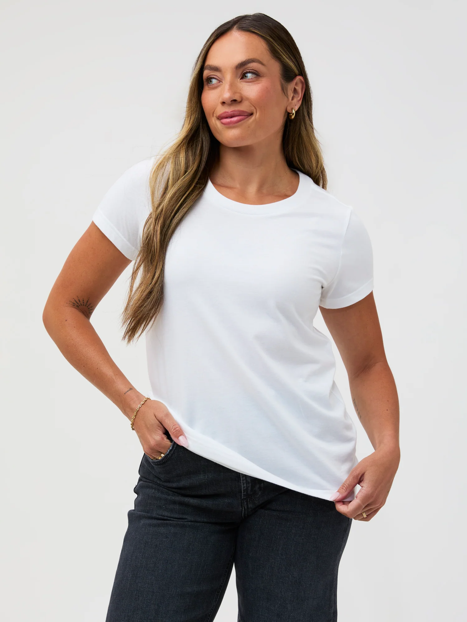 White Everyday Crew Neck Tee