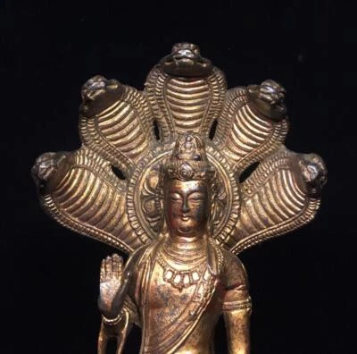 27CM Old Chinese Bronze Statue Buddha N1696